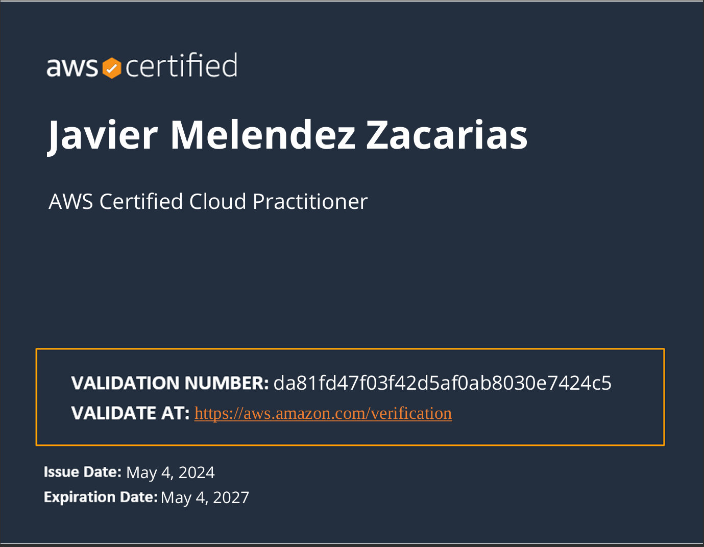 AWS Cloud Practitioner certification